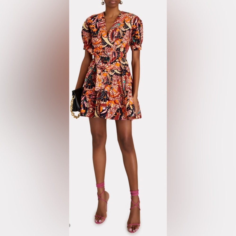 A.L.C. Carey Belted Printed Cotton Mini
Dress, Size 8